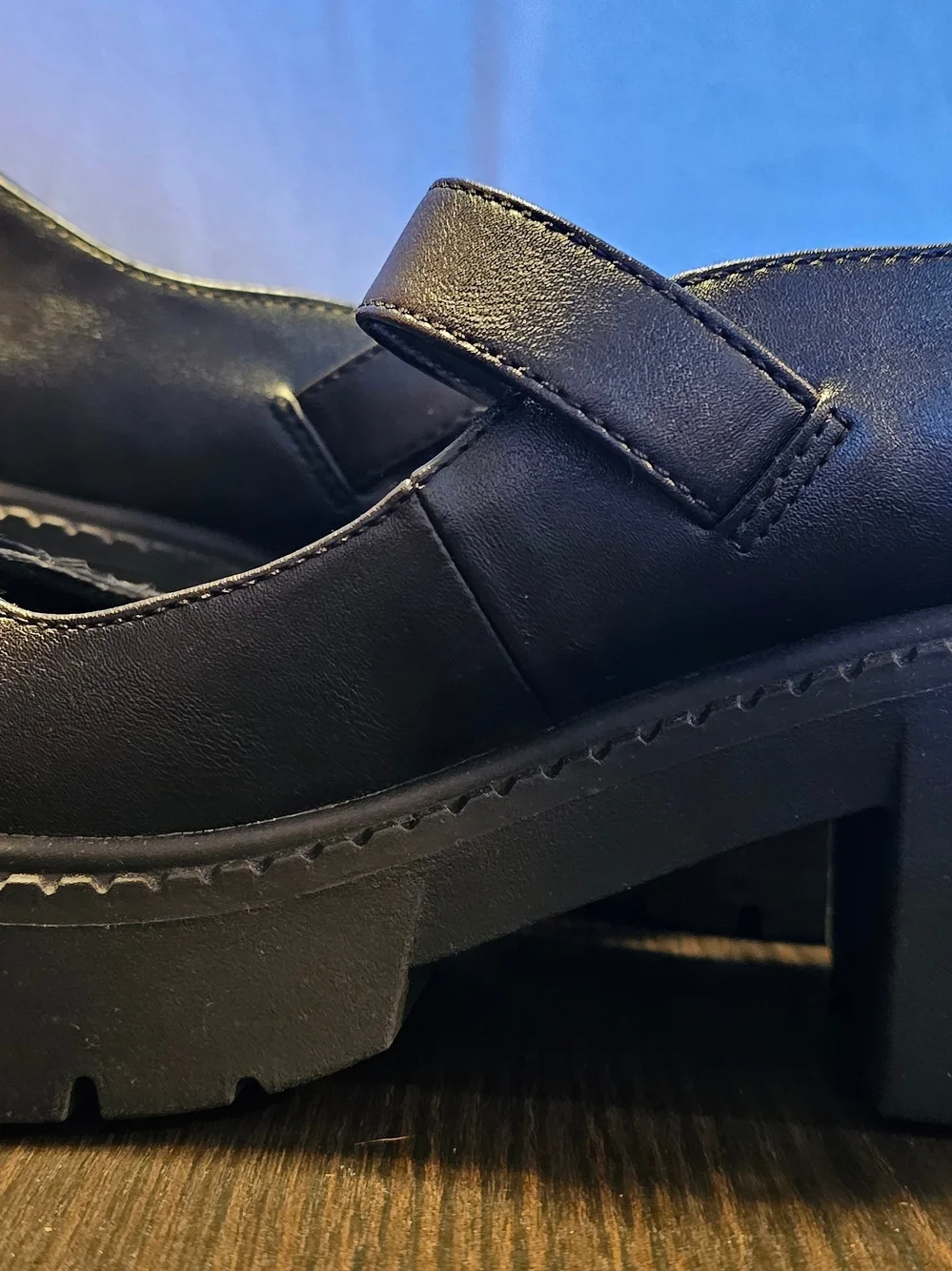 Madden NYC Thompkins black chunky platform Mary Jane shoes.